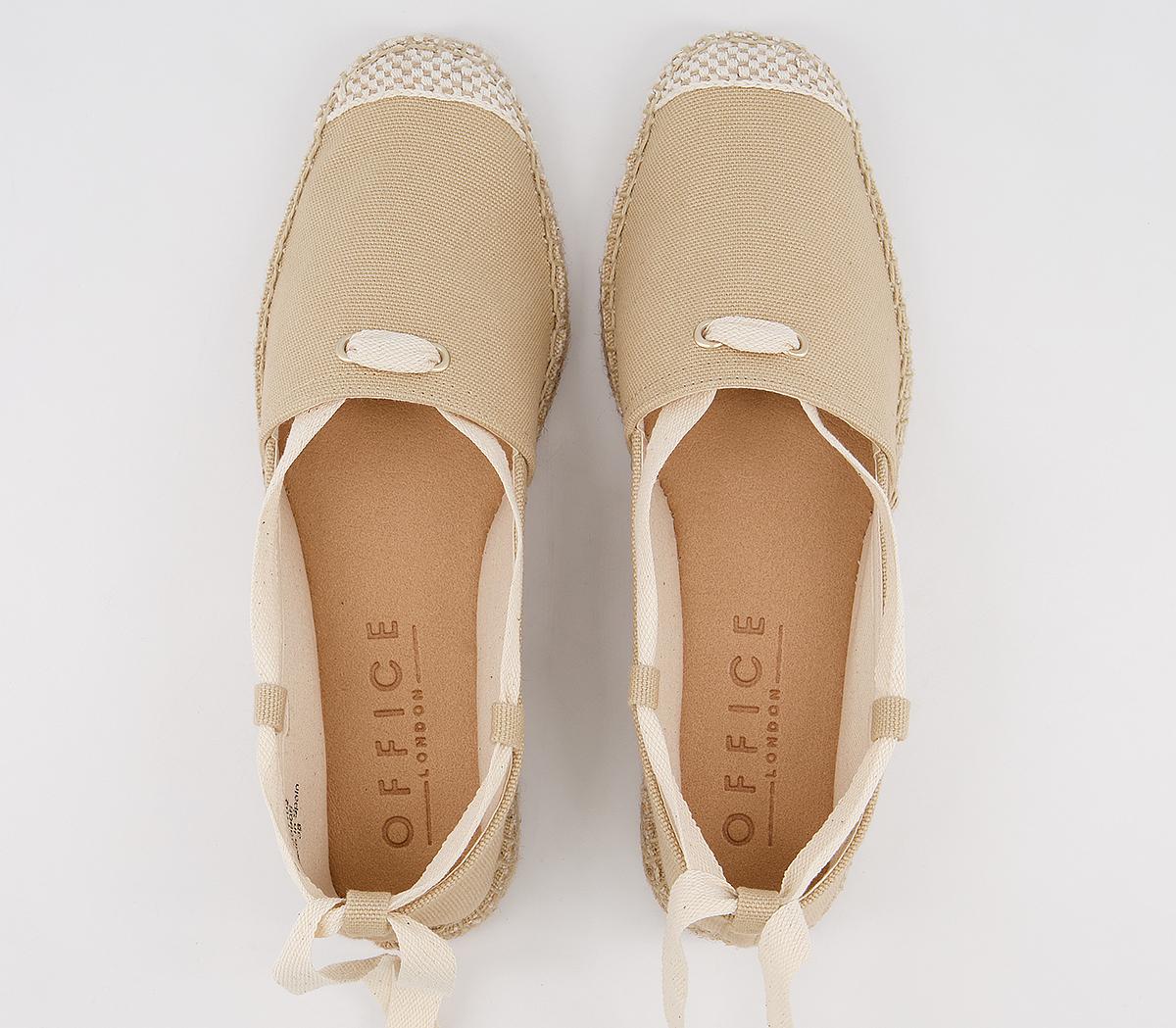 Office Farie Lace Up Ankle Tie Flat Espadrilles Office Farie Lace Up Ankle Tie Flat Espadrilles Off White