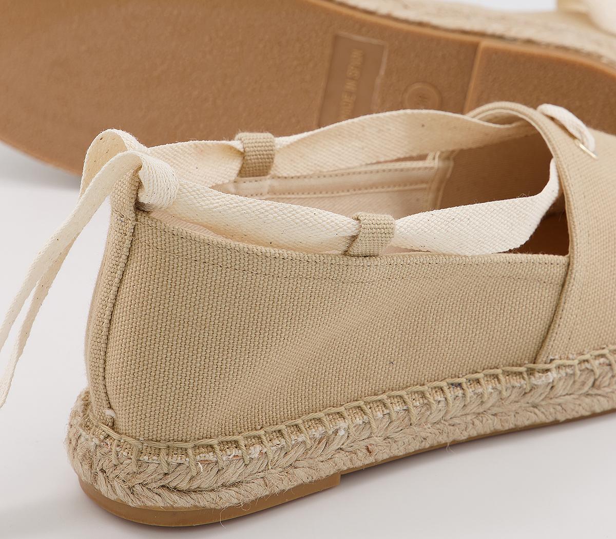 Office Farie Lace Up Ankle Tie Flat Espadrilles Office Farie Lace Up Ankle Tie Flat Espadrilles Off White