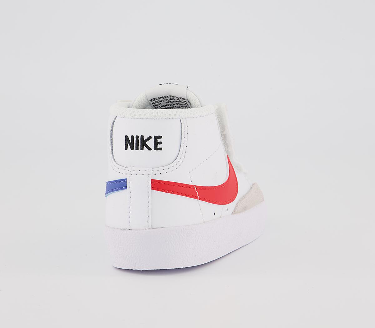 Nike Blazer Mid '77 Infant Trainers Nike Blazer Mid '77 Infant Trainers White Habanero Red Medium Blue Black