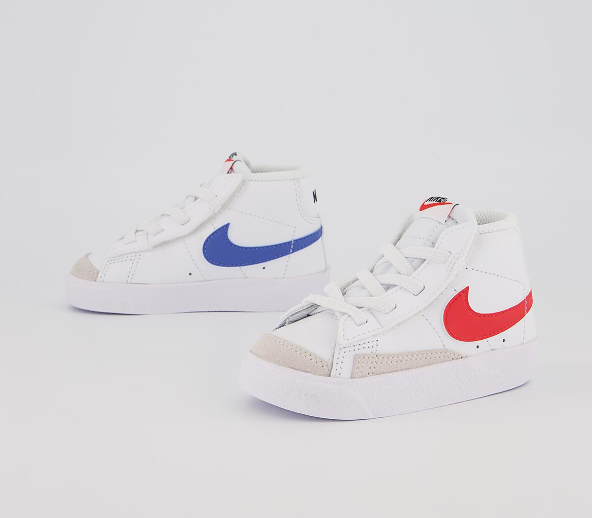 Nike Blazer Mid '77 Infant Trainers Nike Blazer Mid '77 Infant Trainers White Habanero Red Medium Blue Black