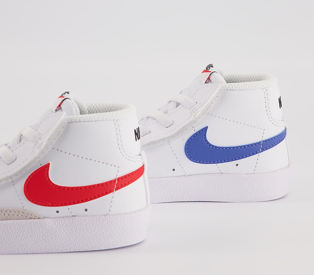 Nike Blazer Mid '77 Infant Trainers Nike Blazer Mid '77 Infant Trainers White Habanero Red Medium Blue Black