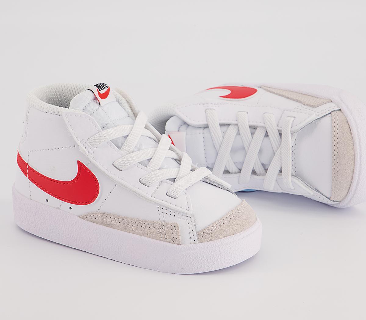 Nike Blazer Mid '77 Infant Trainers Nike Blazer Mid '77 Infant Trainers White Habanero Red Medium Blue Black