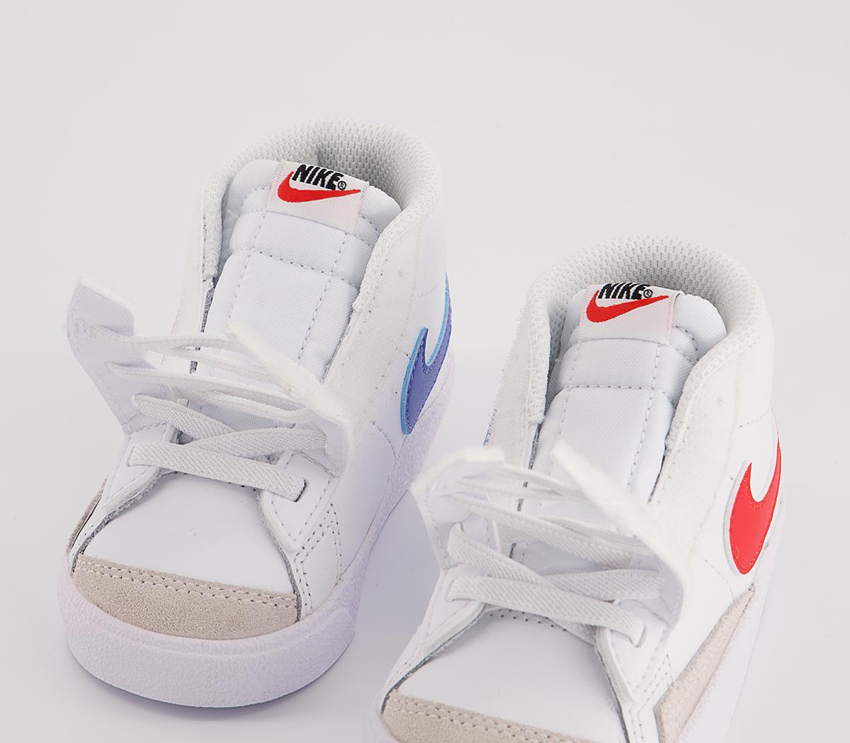 Nike Blazer Mid '77 Infant Trainers Nike Blazer Mid '77 Infant Trainers White Habanero Red Medium Blue Black