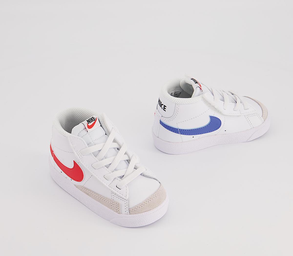 Nike Blazer Mid '77 Infant Trainers Nike Blazer Mid '77 Infant Trainers White Habanero Red Medium Blue Black