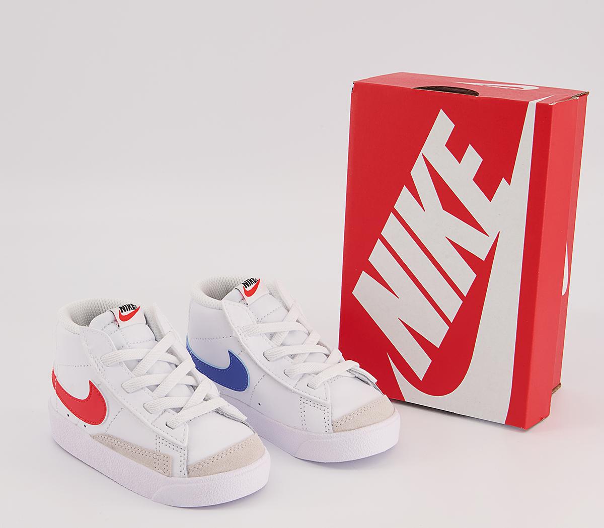 Nike Blazer Mid '77 Infant Trainers Nike Blazer Mid '77 Infant Trainers White Habanero Red Medium Blue Black