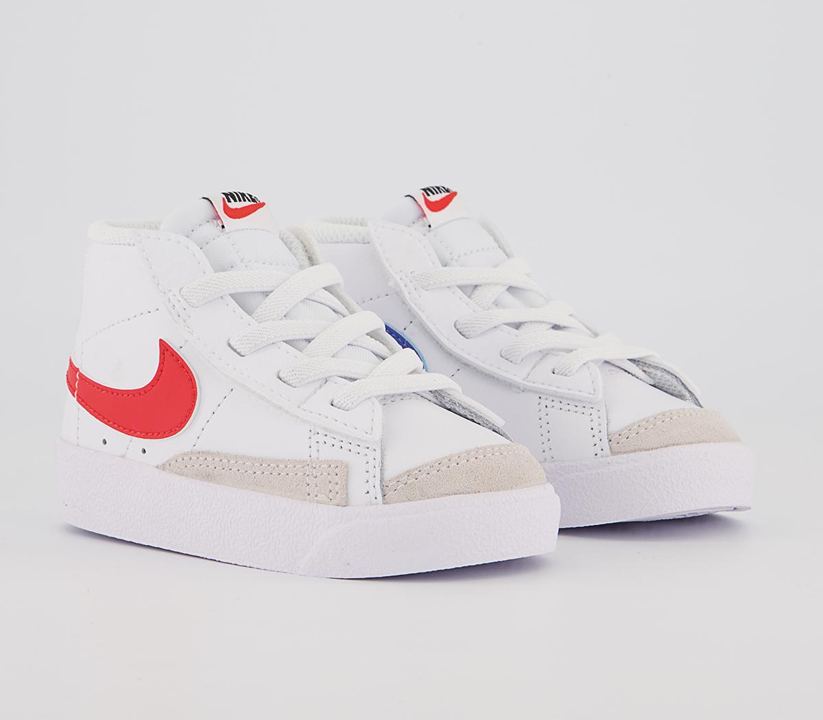 Nike Blazer Mid '77 Infant Trainers Nike Blazer Mid '77 Infant Trainers White Habanero Red Medium Blue Black