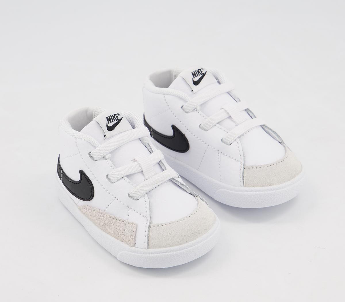 NikeBlazer Mid Crib BootiesWhite Black White