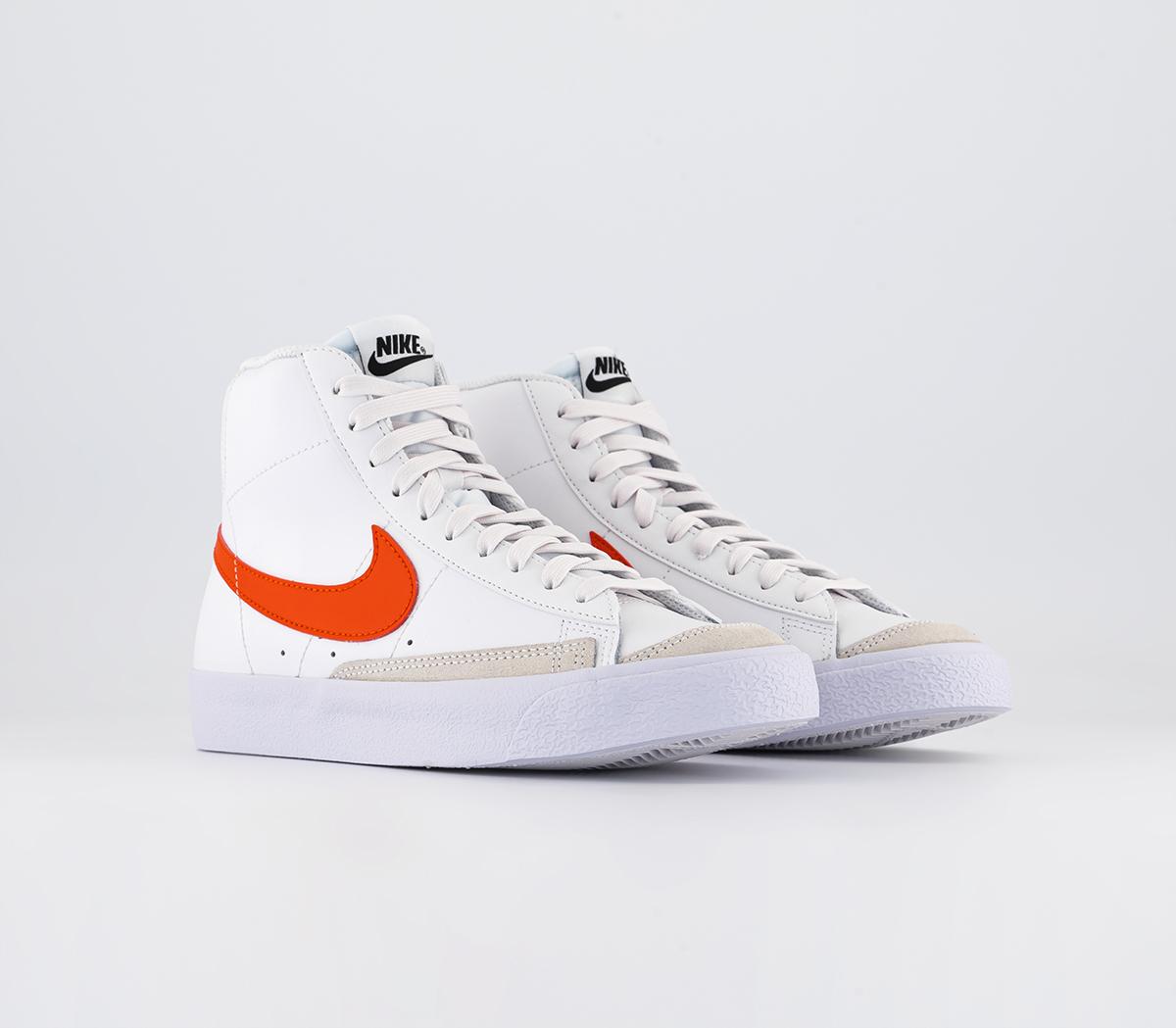 NikeBlazer Mid '77 Junior TrainersWhite Picante Red Coconut Milk White