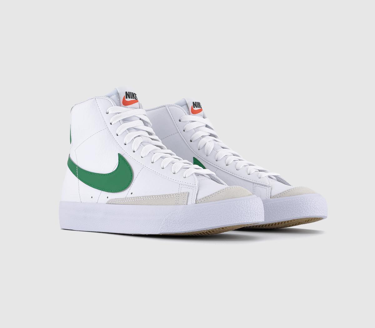 NikeBlazer Mid '77 Trainers White Pine Green Pine Green Black