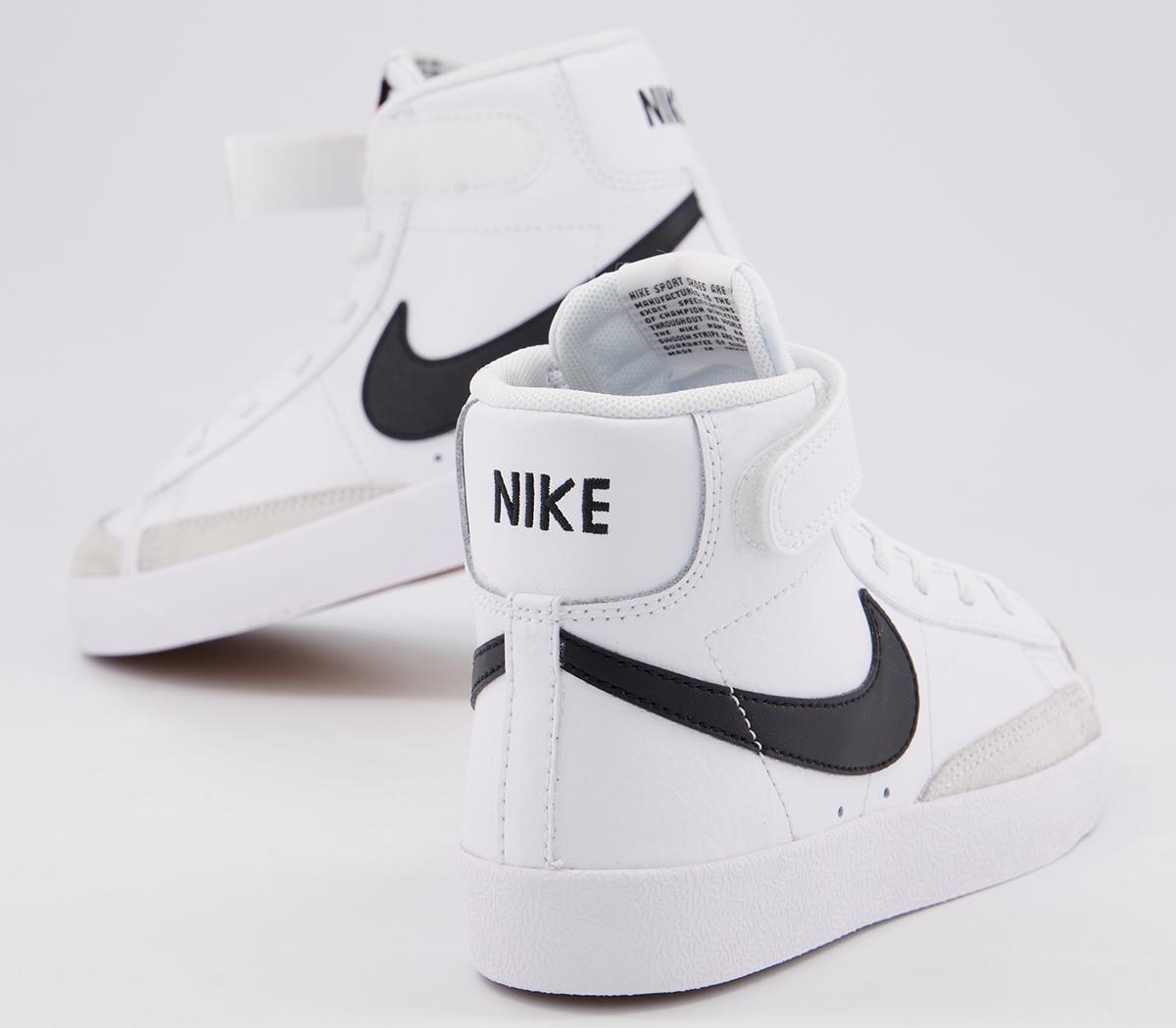 NikeBlazer Mid '77 Kids TrainersWhite Black Total Orange