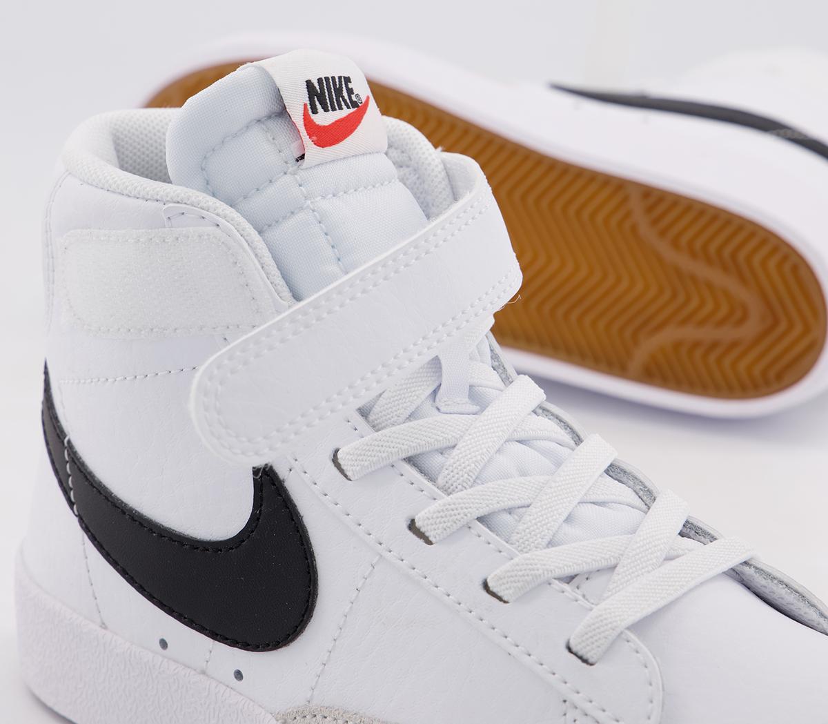 NikeBlazer Mid '77 Kids TrainersWhite Black Total Orange