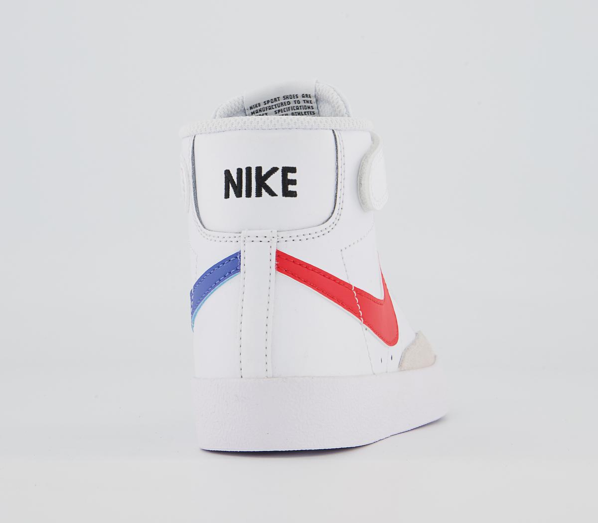 Nike Blazer Mid '77 Ps Trainers Nike Blazer Mid '77 Ps Trainers White Habanero Red Medium Blue Black