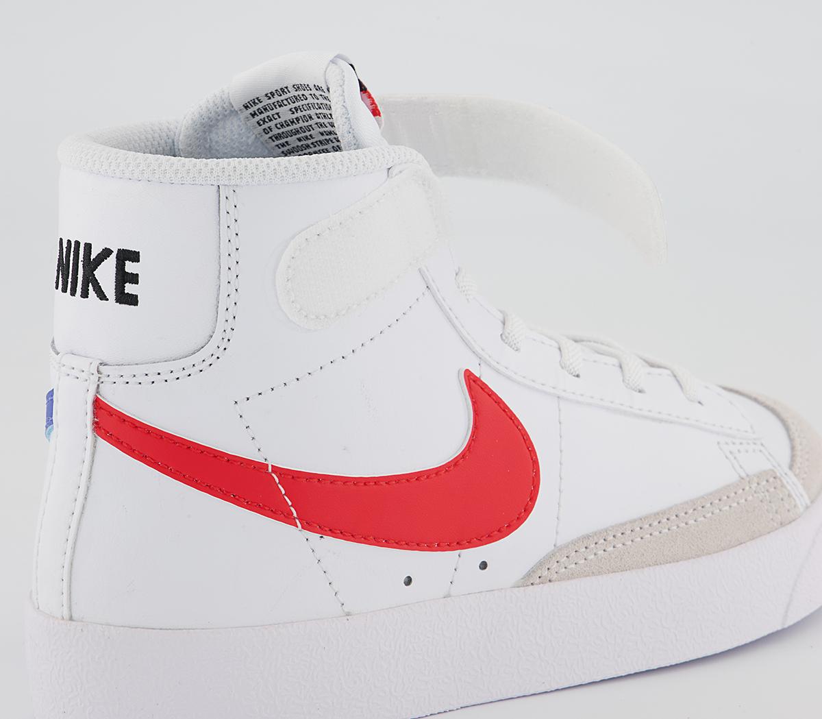 Nike Blazer Mid '77 Ps Trainers Nike Blazer Mid '77 Ps Trainers White Habanero Red Medium Blue Black