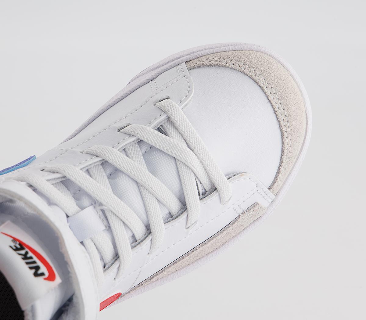 Nike Blazer Mid '77 Ps Trainers Nike Blazer Mid '77 Ps Trainers White Habanero Red Medium Blue Black