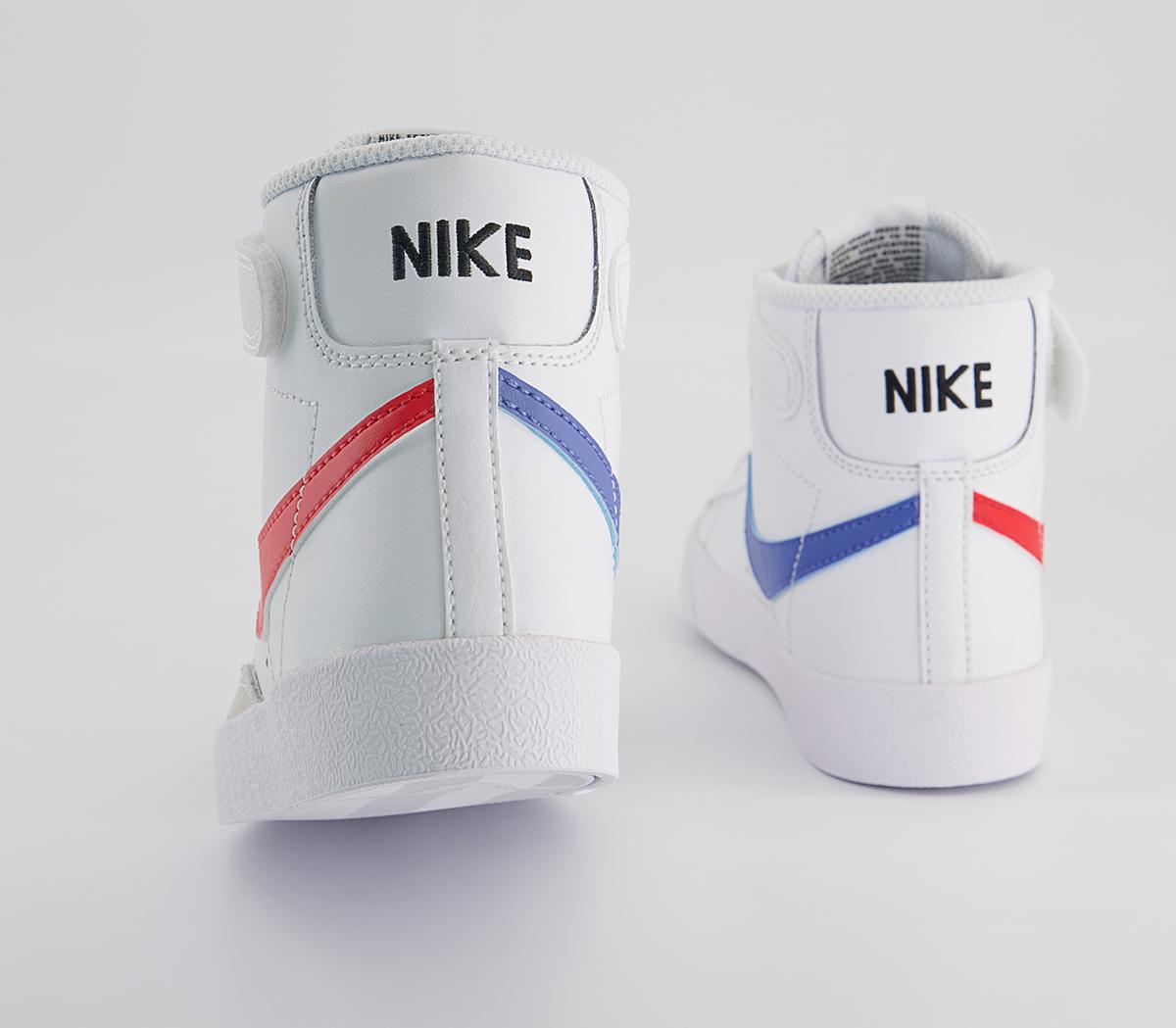 Nike Blazer Mid '77 Ps Trainers Nike Blazer Mid '77 Ps Trainers White Habanero Red Medium Blue Black