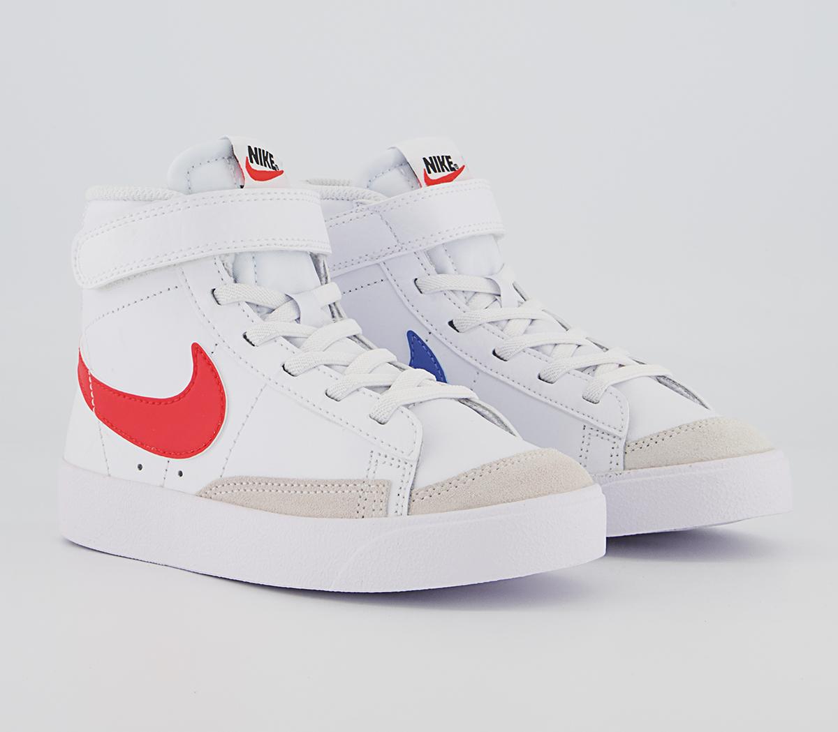 Nike Blazer Mid '77 Ps Trainers Nike Blazer Mid '77 Ps Trainers White Habanero Red Medium Blue Black