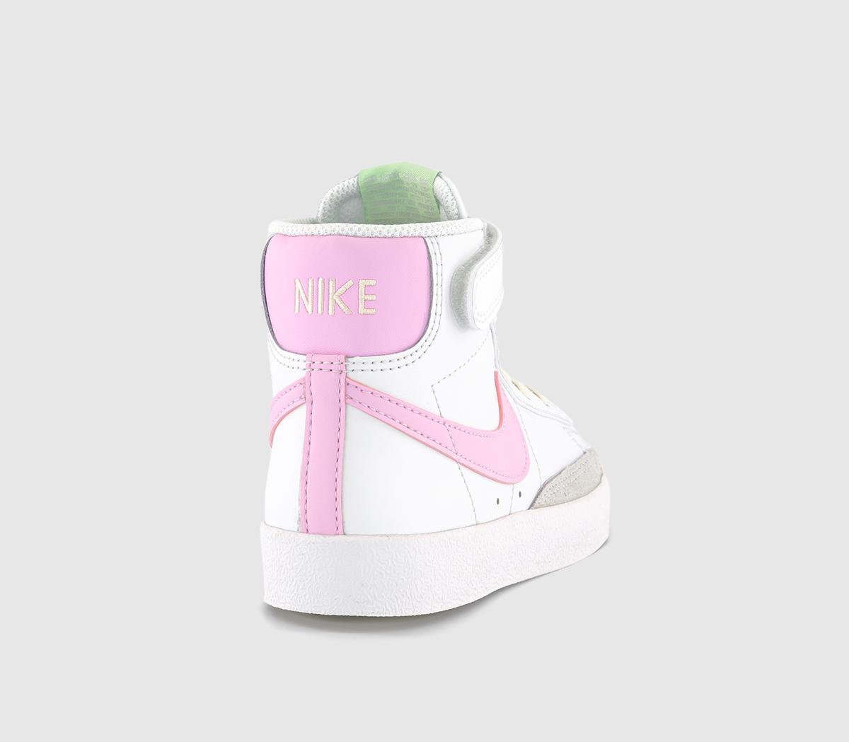 NikeBlazer Mid '77 Pre School Trainers Summit White Pink Foam Coconut Milk