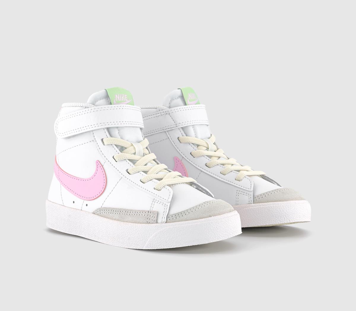 NikeBlazer Mid '77 Pre School Trainers Summit White Pink Foam Coconut Milk