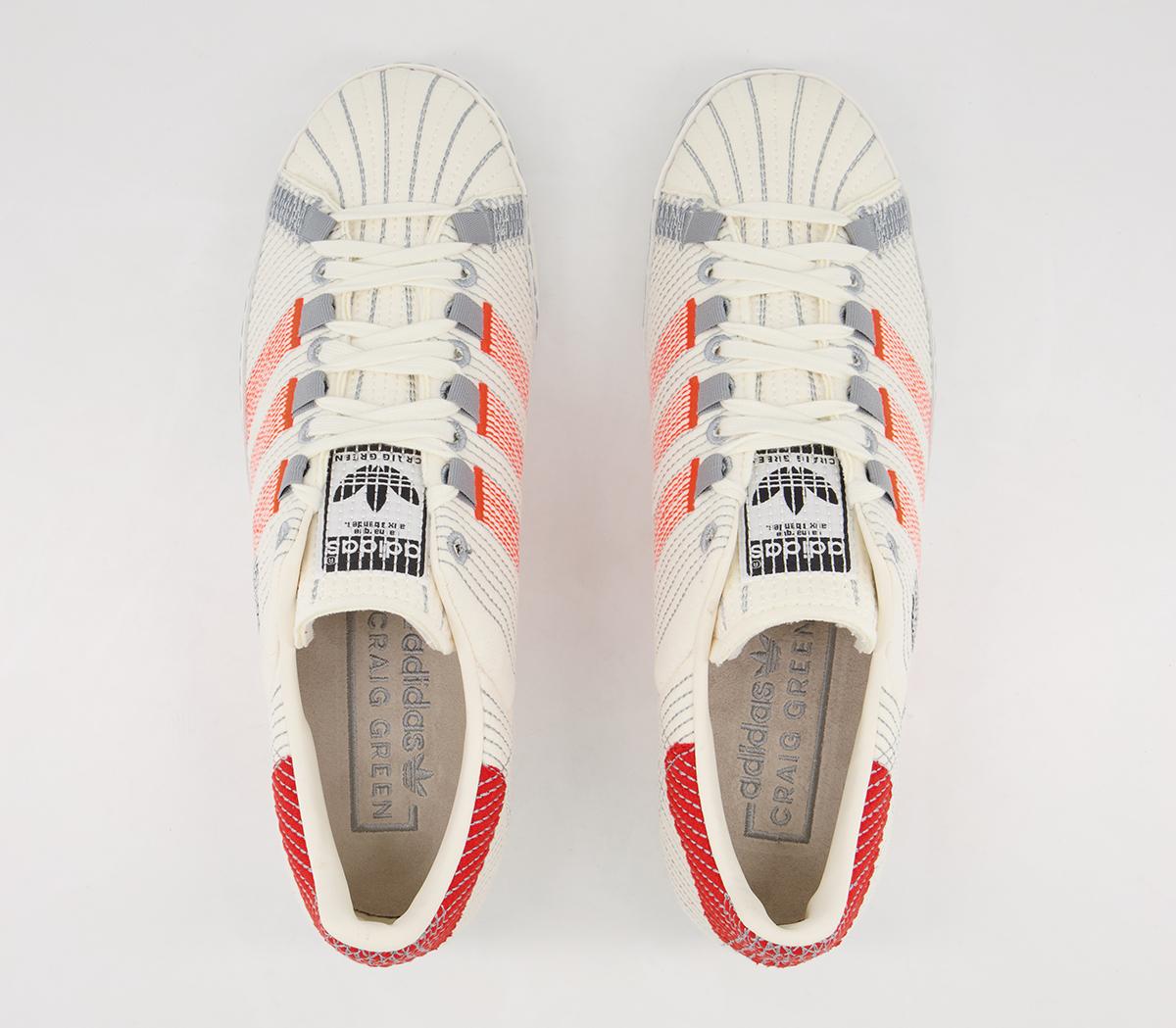 adidas Cg Superstar Trainers adidas Cg Superstar Trainers Off White Bright Red Grey Three