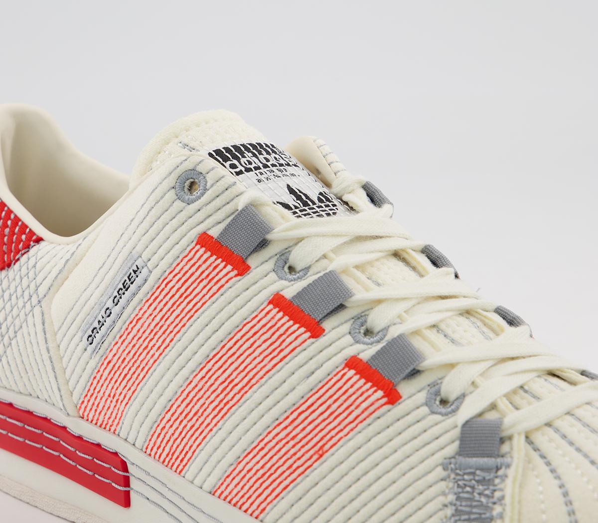 adidas Cg Superstar Trainers adidas Cg Superstar Trainers Off White Bright Red Grey Three