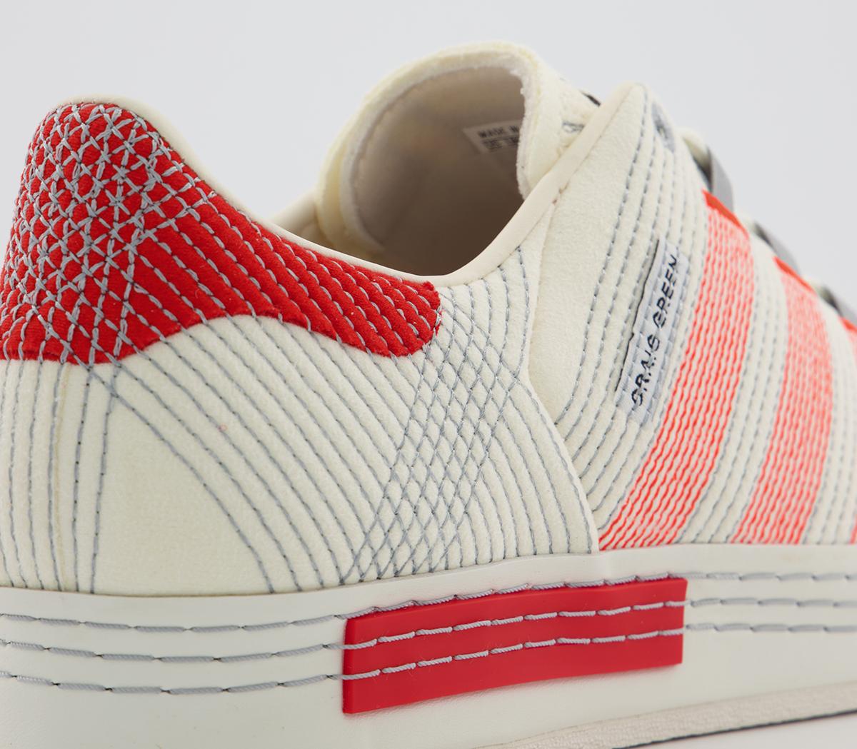 adidas Cg Superstar Trainers adidas Cg Superstar Trainers Off White Bright Red Grey Three