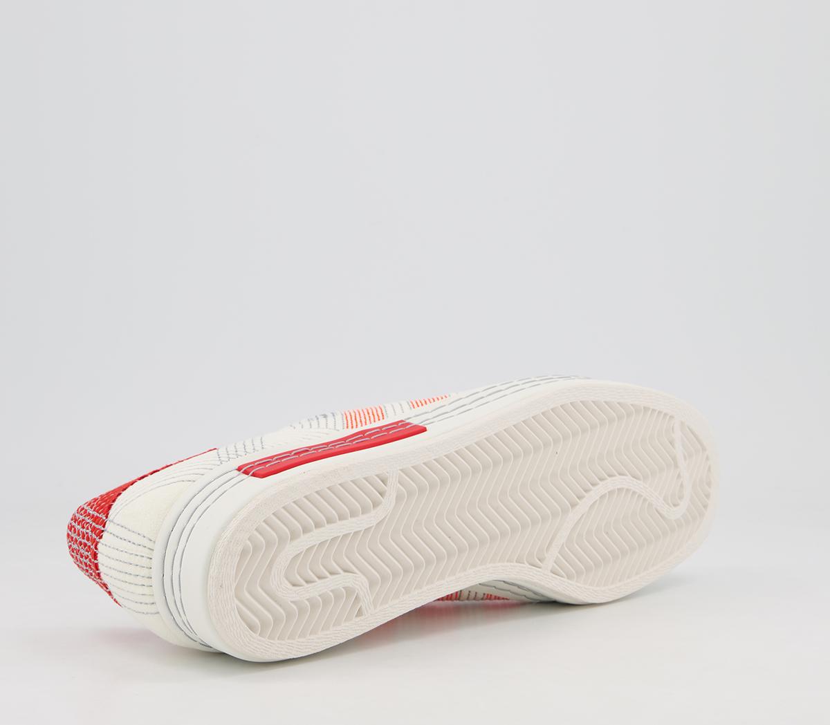 adidas Cg Superstar Trainers adidas Cg Superstar Trainers Off White Bright Red Grey Three