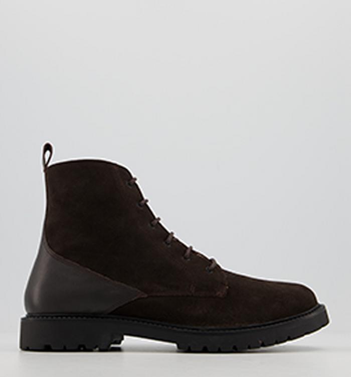 Hudson London Perry Suede Boots Brown Suede