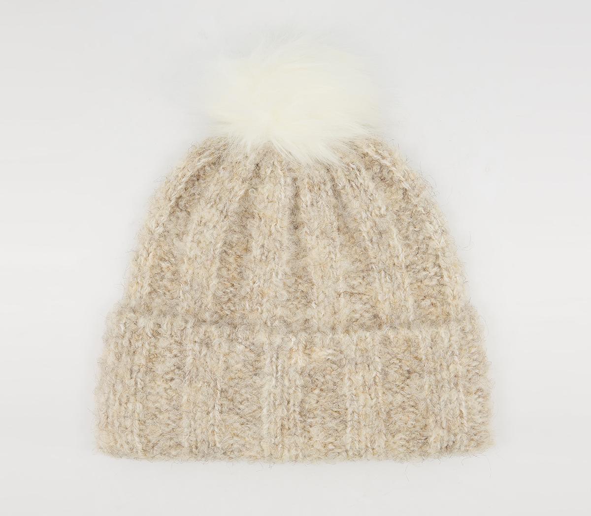 UGG Boucle Knit Cuff Hat W Pom UGG Boucle Knit Cuff Hat W Pom Oatmeal