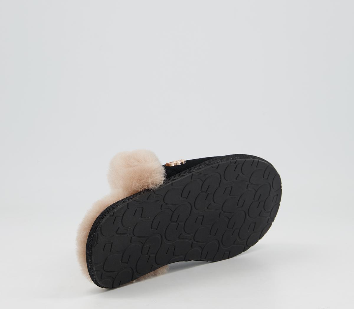 UGG Scuffette II Metal Logo Slippers UGG Scuffette II Metal Logo Slippers Black Fawn