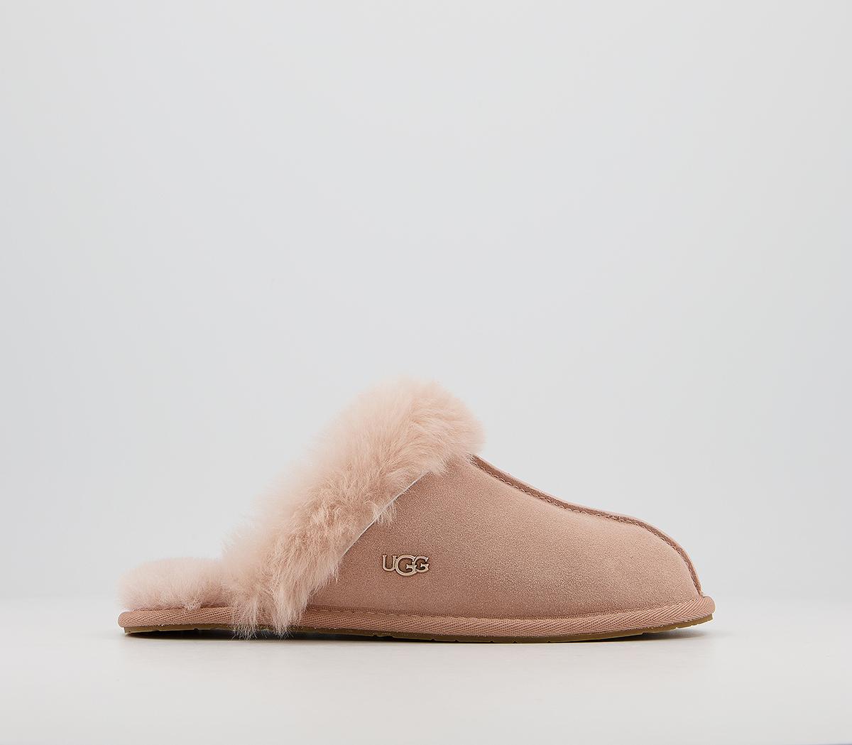 UGG Scuffette II Metal Logo Slippers Dusty Pink Flat Shoes for Women