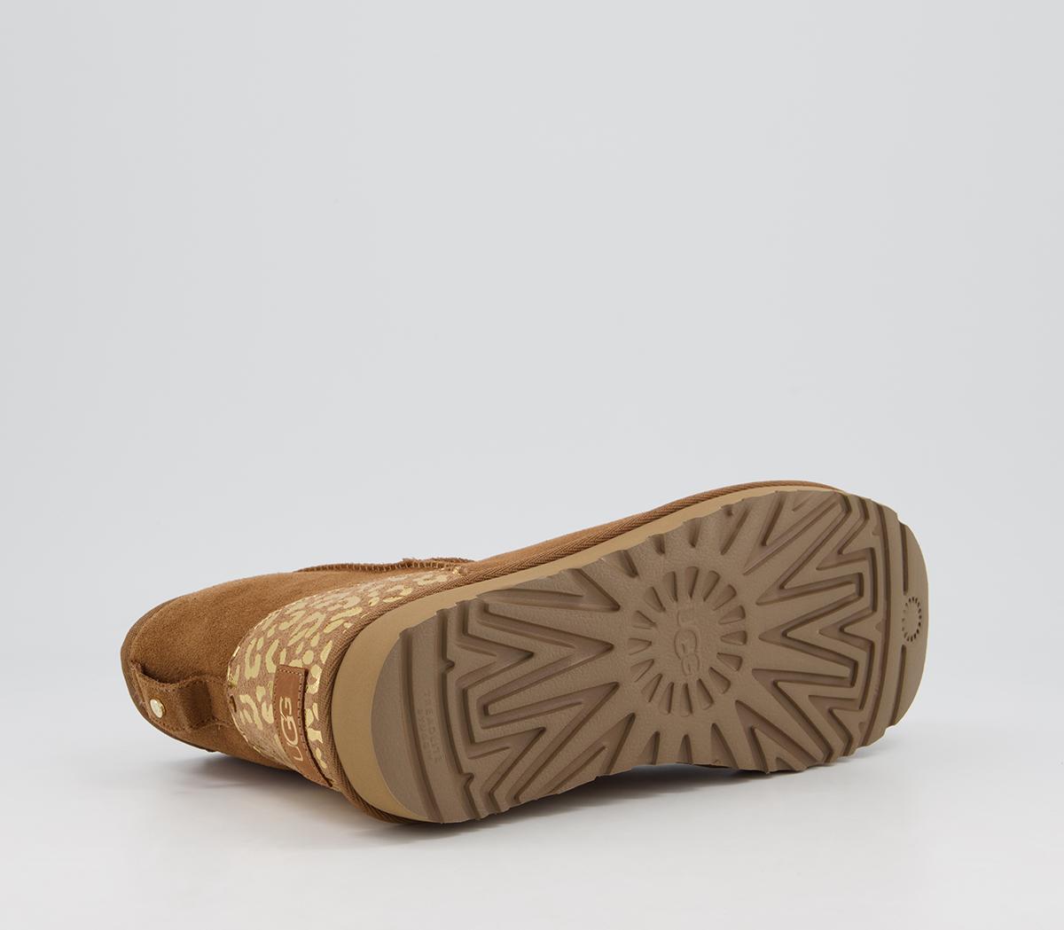 UGGClassic Mini Metallic Leopard BootsChestnut