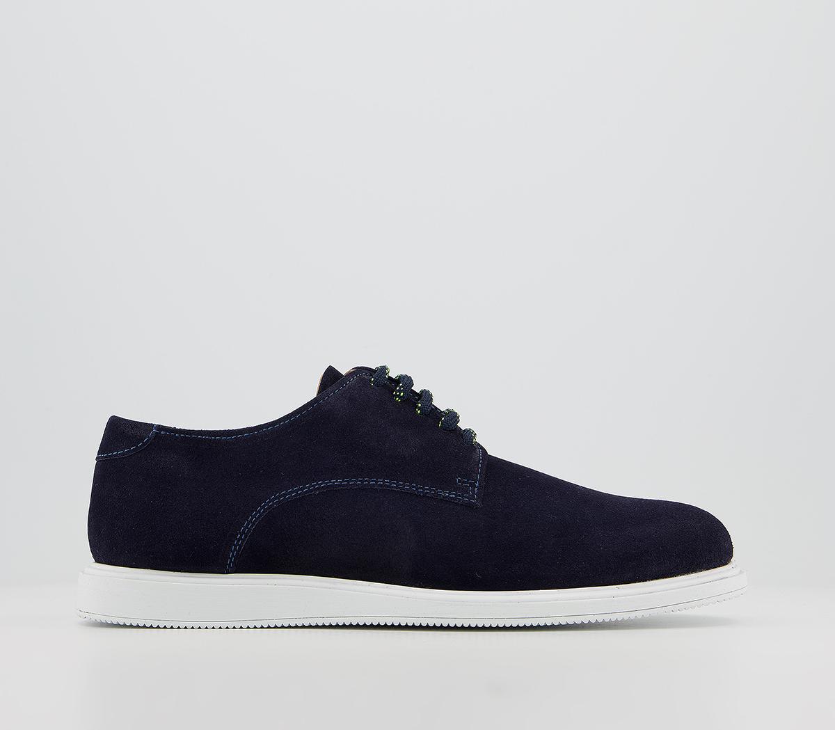 OFFICECaleb Derby White Sole ShoesNavy Suede