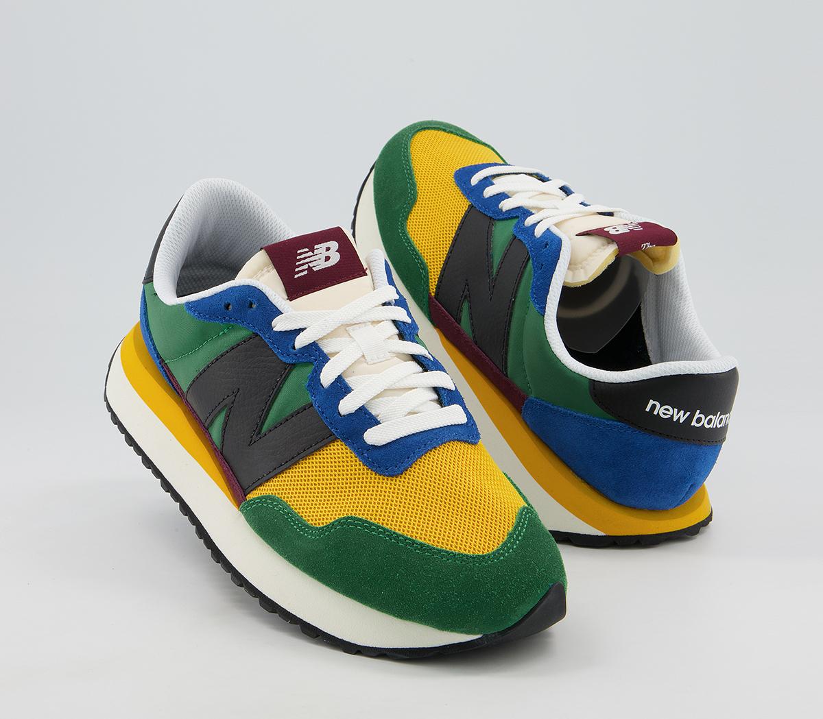 New Balance Ms237 Trainers Blue Green Yellow Burgundy - Unisex Sports