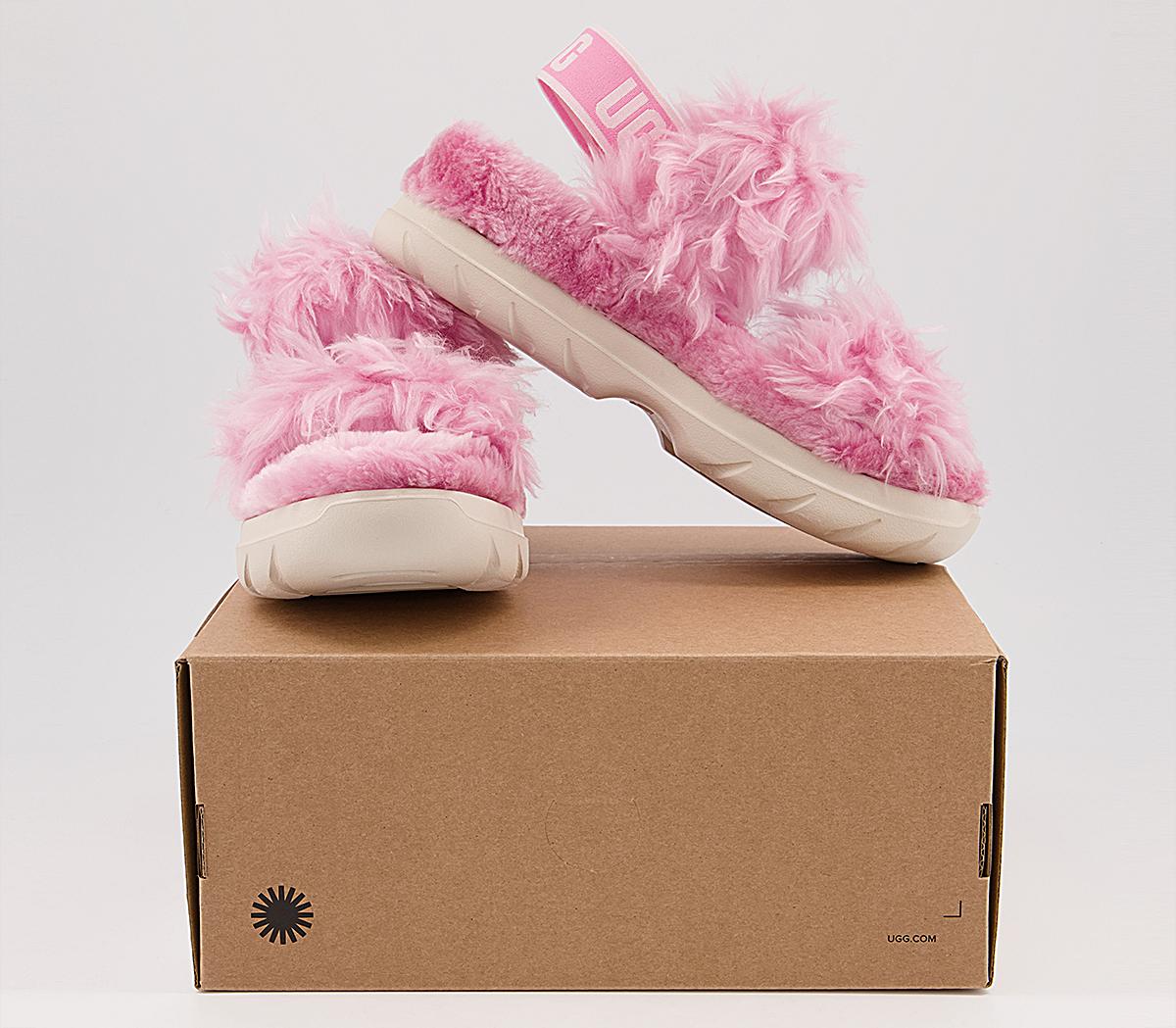 UGG W Super Fluff Slipper ピンク 23cm UGG Fluff Sugar Sustainable Sandals Pink - Women's Sandals
