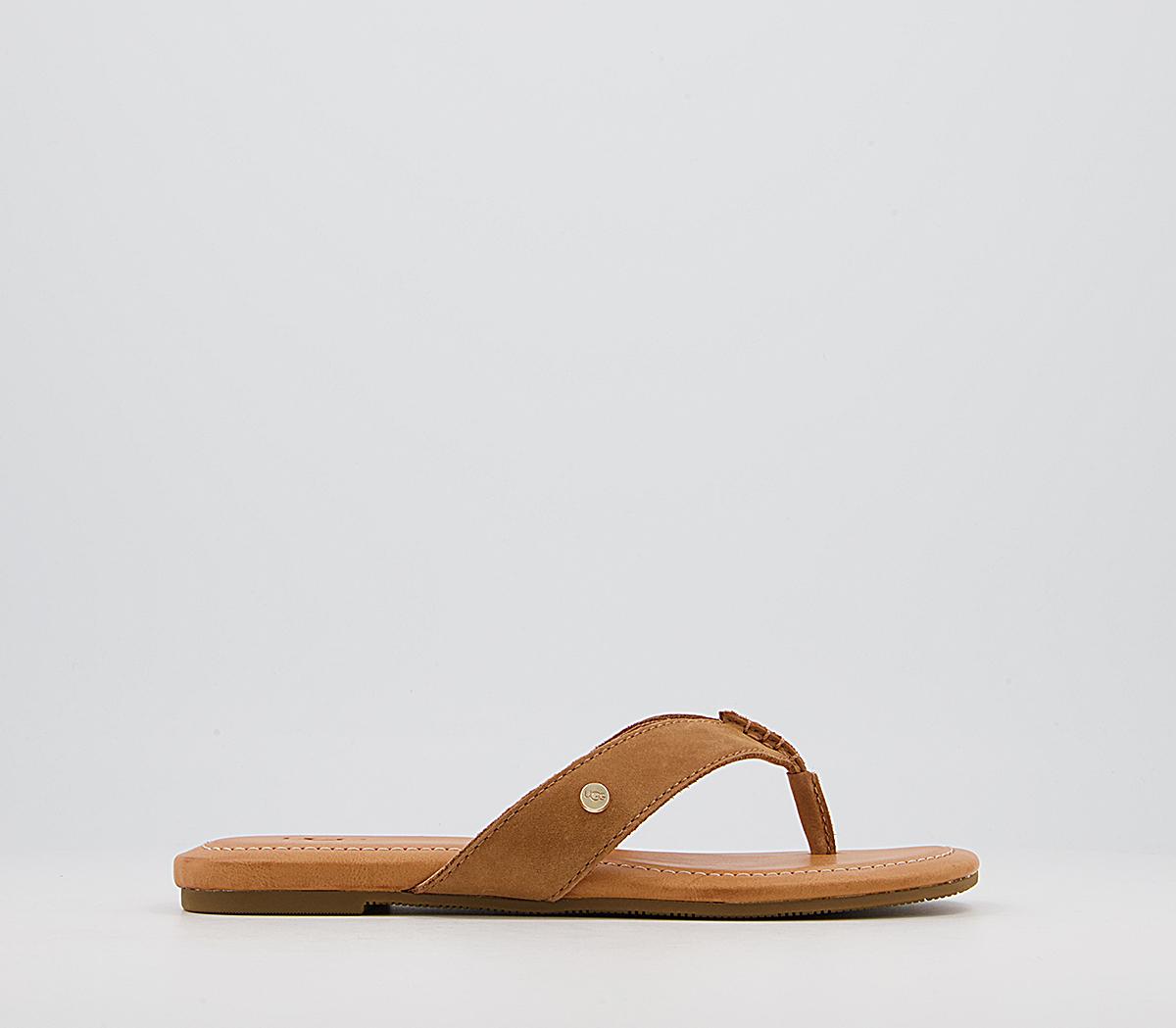 Ugg leather flip flops hot sale womens