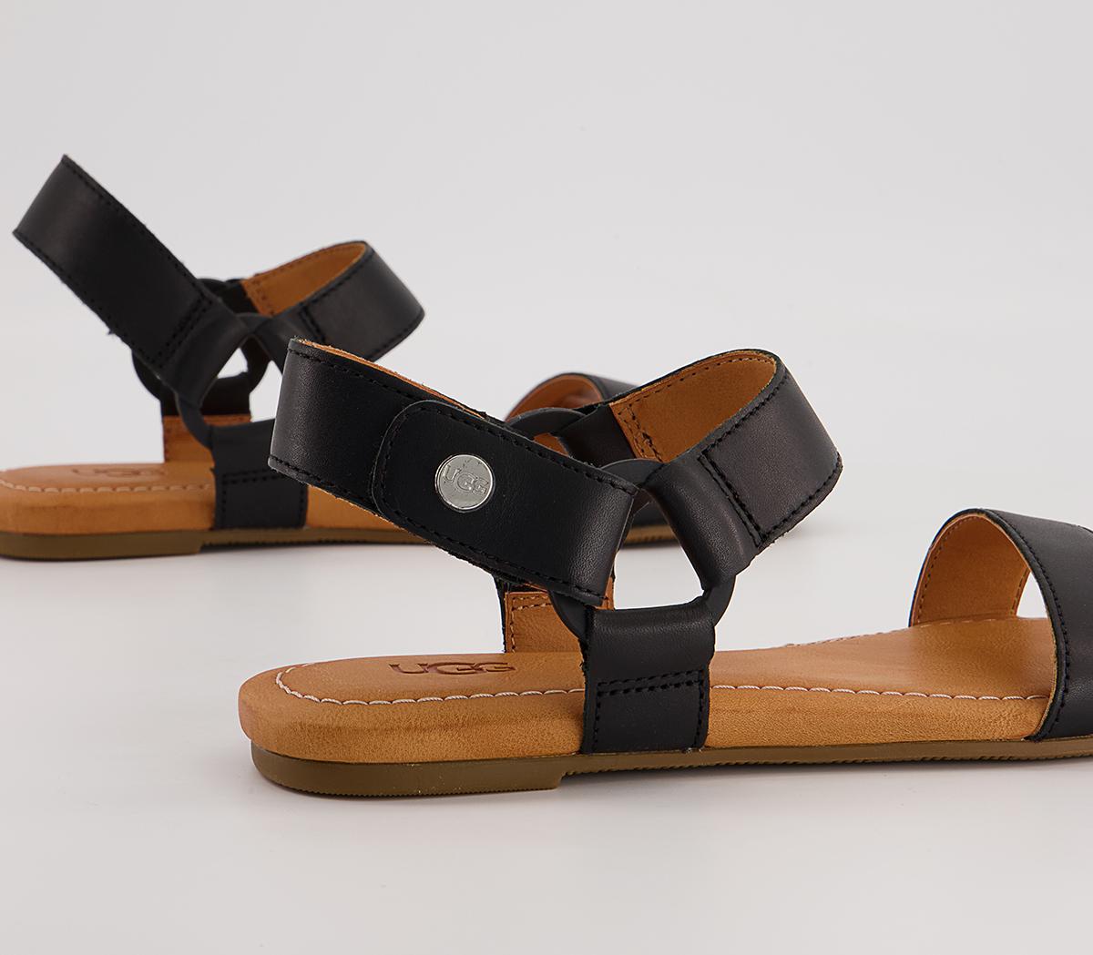 UGG Rynell Sandals Black Leather - Women’s Sandals