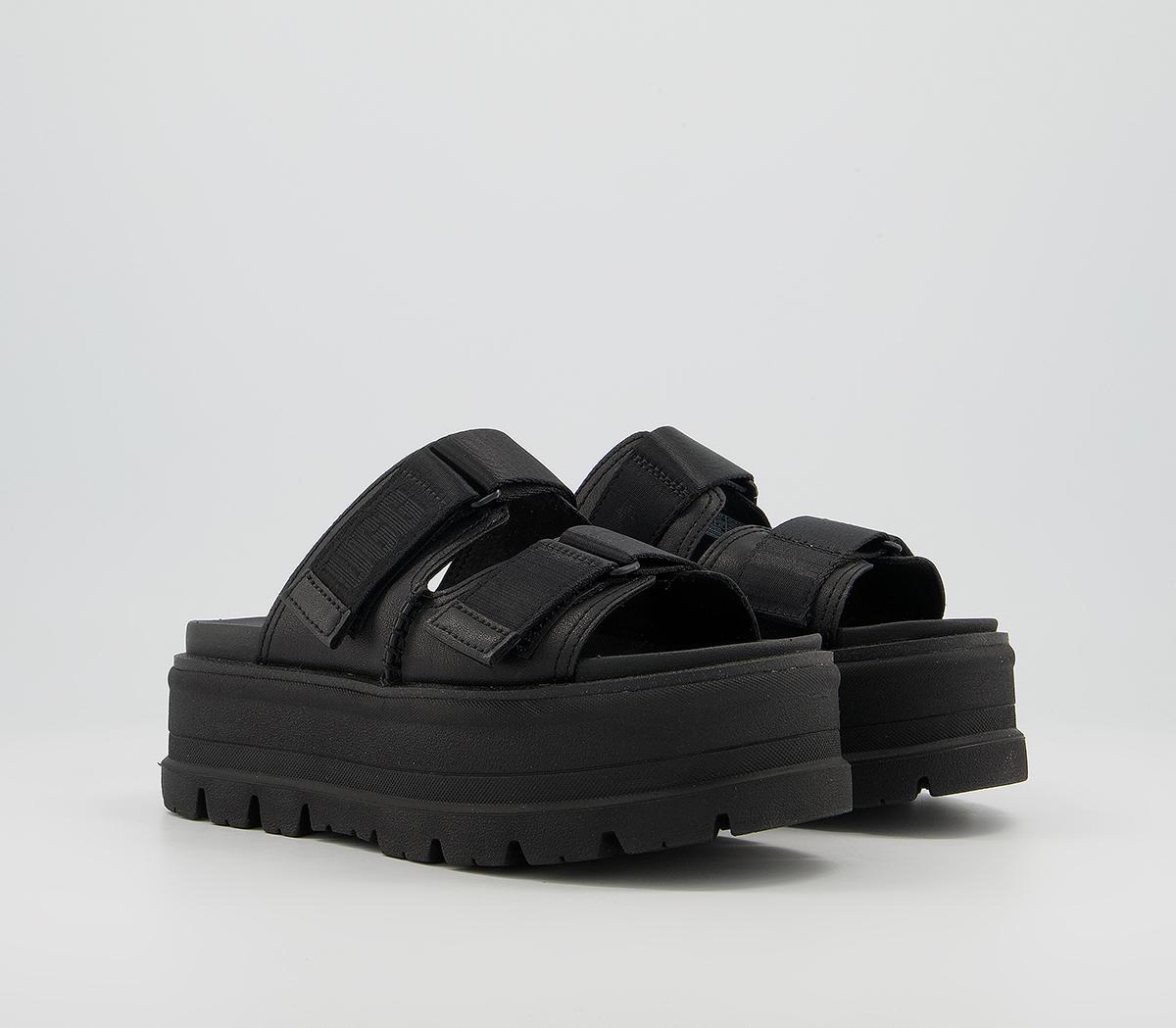 UGG Clem Slides Black Leather - Sliders