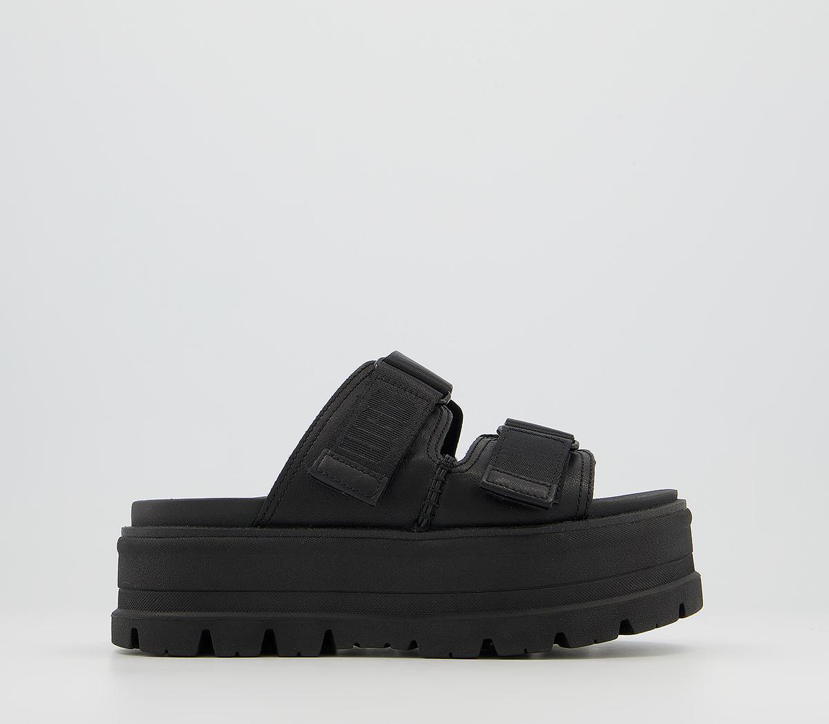 UGG Clem Slides Black Leather - Sliders