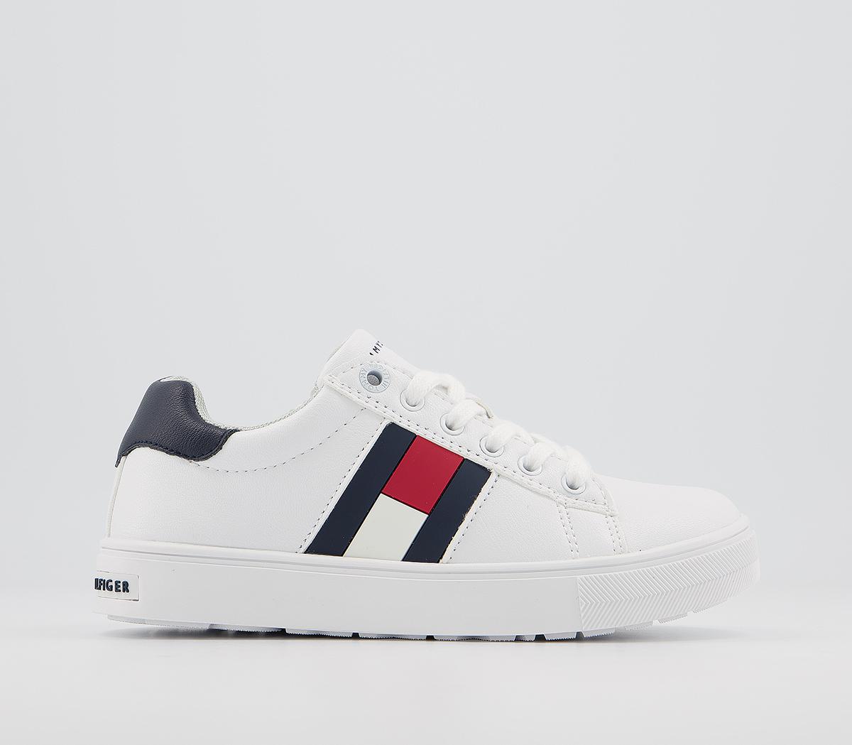 Tommy HilfigerTommy Sneaker Youth TrainersWhite Blue Red Flag