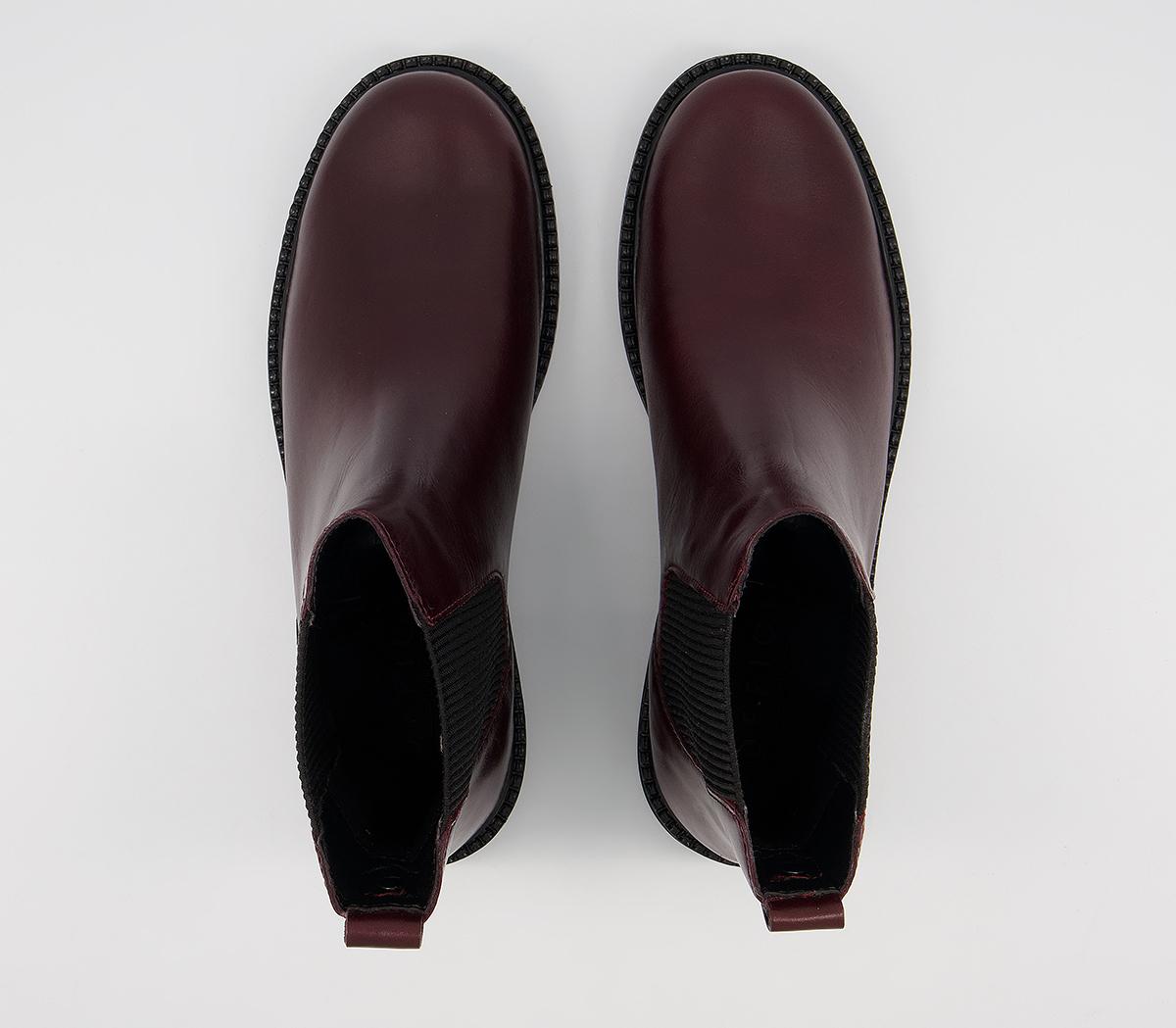 Office Aim Chelsea Cleated Boots Office Aim Chelsea Cleated Boots Burgundy Leather