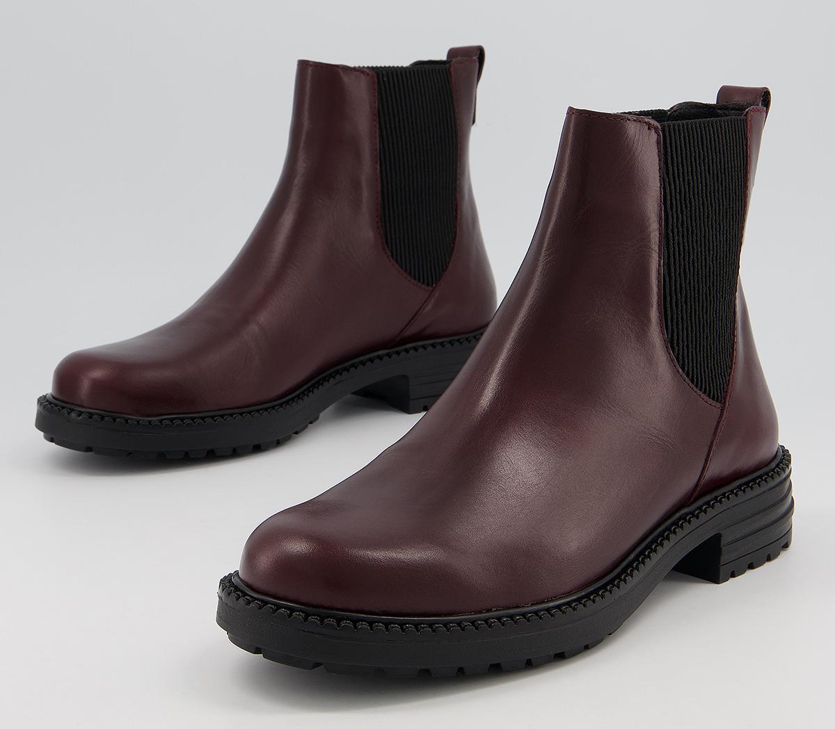 Office Aim Chelsea Cleated Boots Office Aim Chelsea Cleated Boots Burgundy Leather