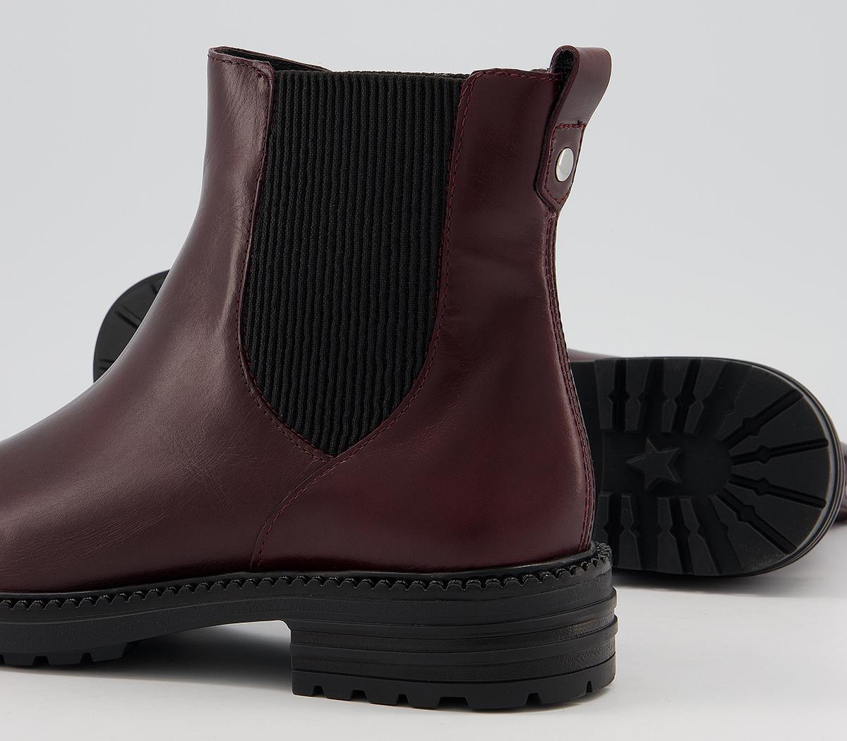 Office Aim Chelsea Cleated Boots Office Aim Chelsea Cleated Boots Burgundy Leather