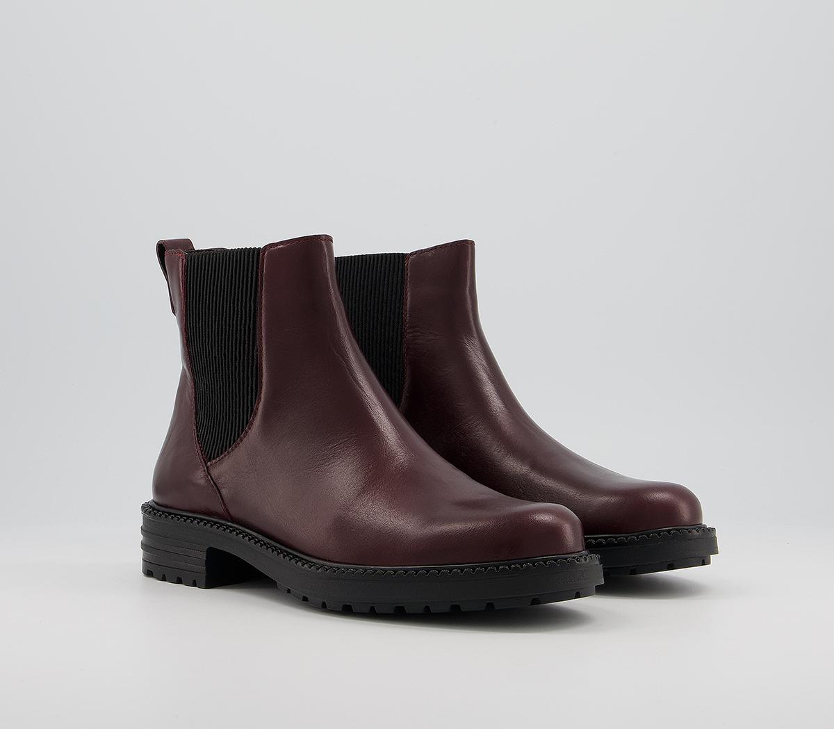 Office Aim Chelsea Cleated Boots Office Aim Chelsea Cleated Boots Burgundy Leather