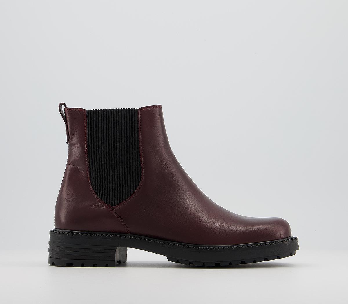 office burgundy ankle boots