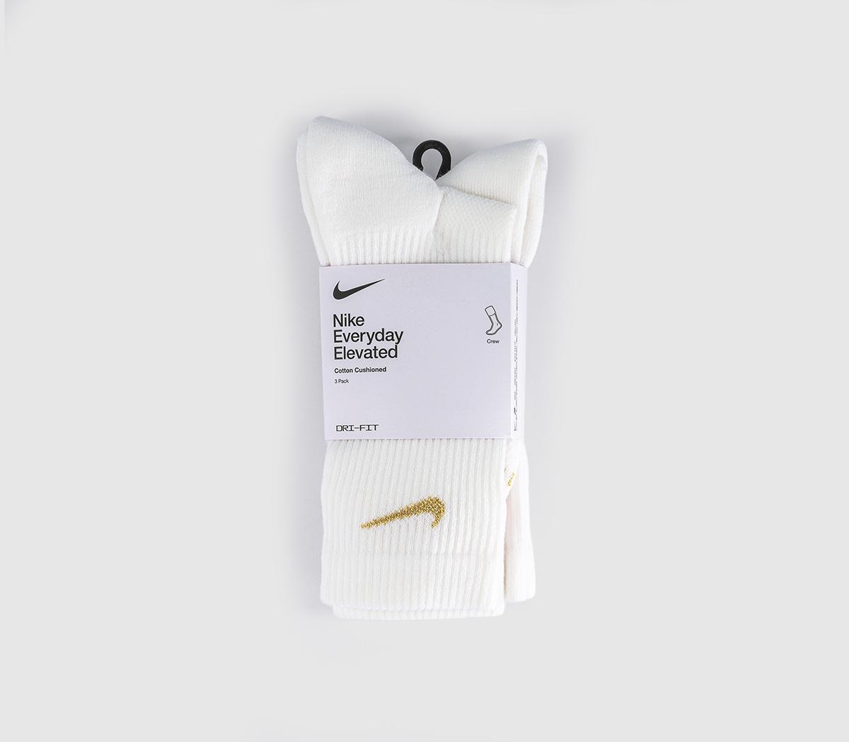 NikeCrew Socks 3 PairsWhite Metallic