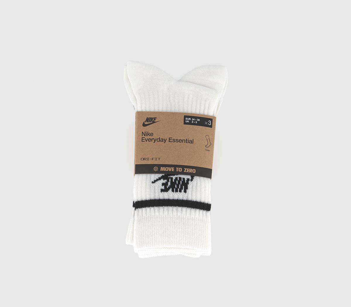 NikeCrew Socks 3 Pairs NikeCrew Socks 3 PairsWhite Black White Stripe