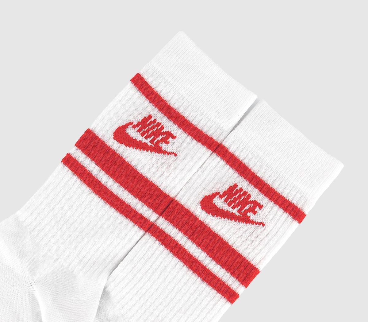 NikeCrew Socks 3 Pack NikeCrew Socks 3 PackWhite University Red Stripe