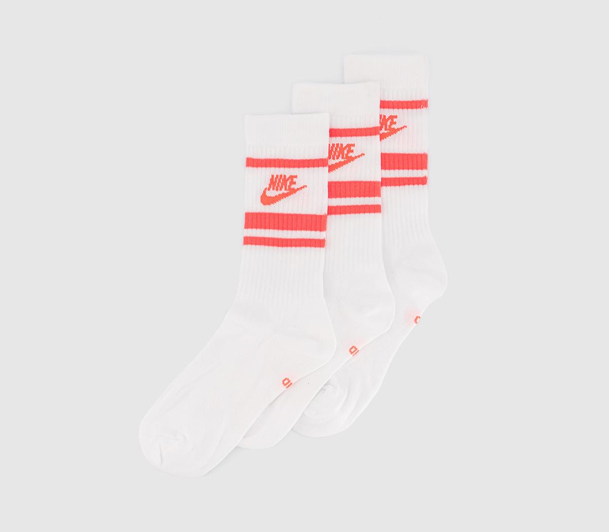 NikeCrew Socks 3 Pairs NikeCrew Socks 3 PairsWhite Pink Stripe