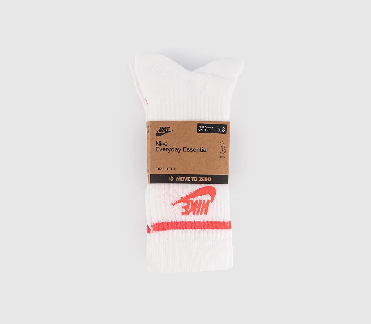 NikeCrew Socks 3 Pairs NikeCrew Socks 3 PairsWhite Pink Stripe