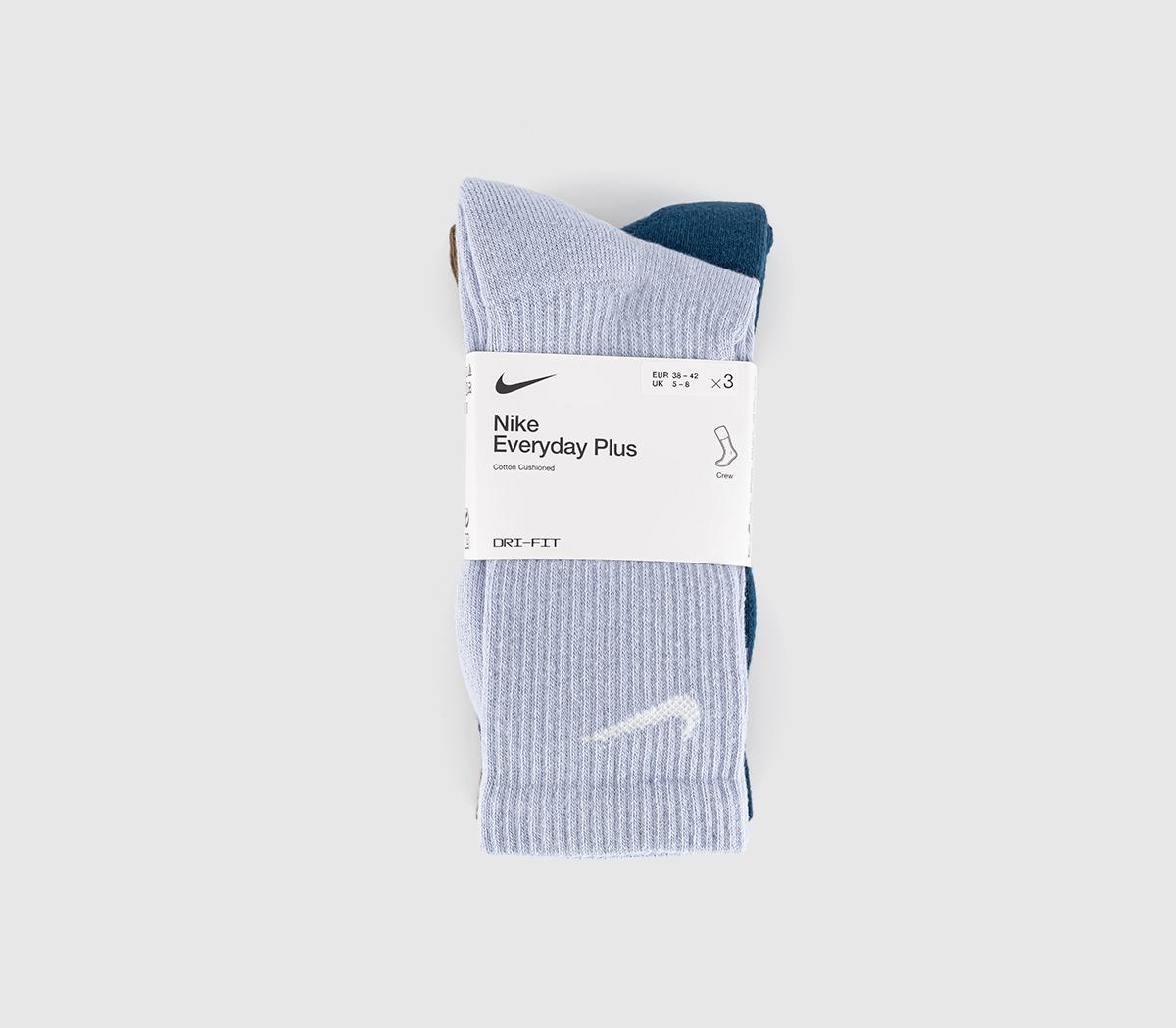 NikeCrew Socks 3 PairsNavy Brown